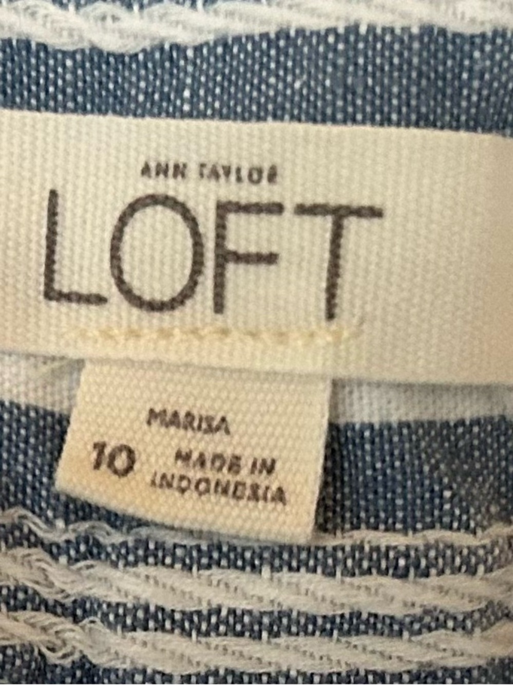 Loft striped Blue and White Women’s Casual Pants With or without Cuff - Picture 4 of 5